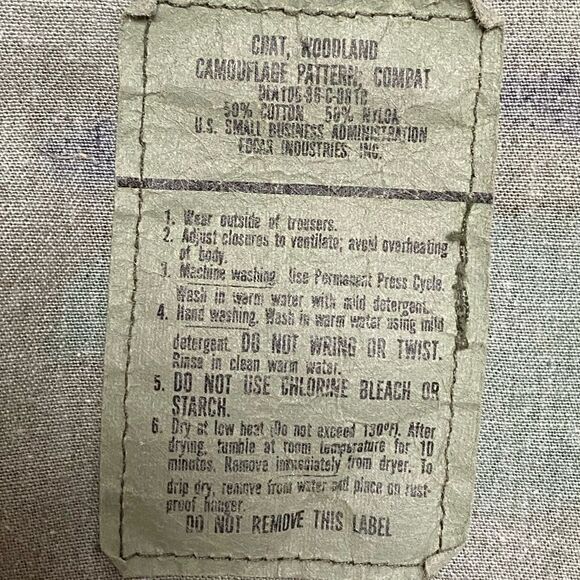 U.S. Air Force Authentic Small Combat Camouflage Button Down Jacket - Picture 15 of 15